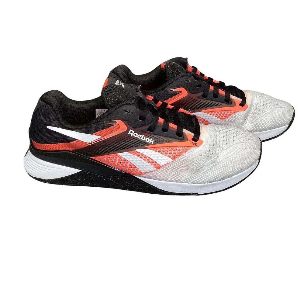 Reebok Nano X4 Training Shoes Mens 8 White Black Orange Good Crossfit Sneakers - Picture 2 of 8